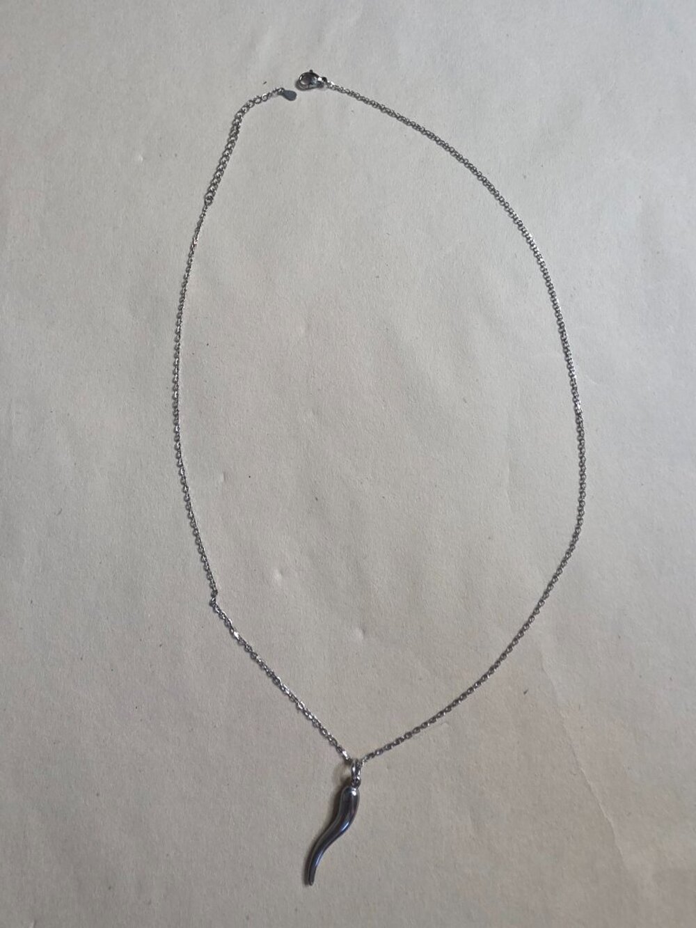 U7 Silver Italian Horn Cornicello Necklace 20-22" Unisex